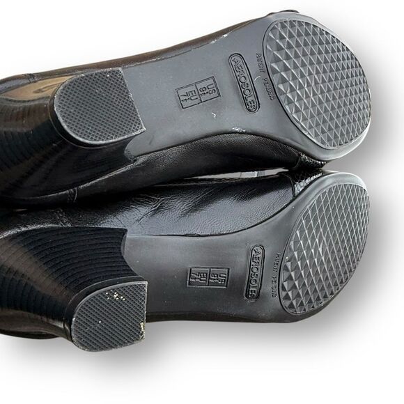 Aerosoles Heelrest Black Leather Moccasins Heeled Loafers Shoes Women's size 9.5 - Picture 14 of 15